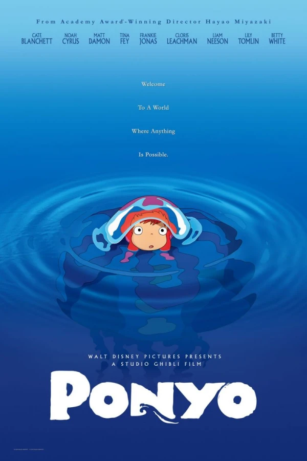 Ponyo på klippen ved havet Poster